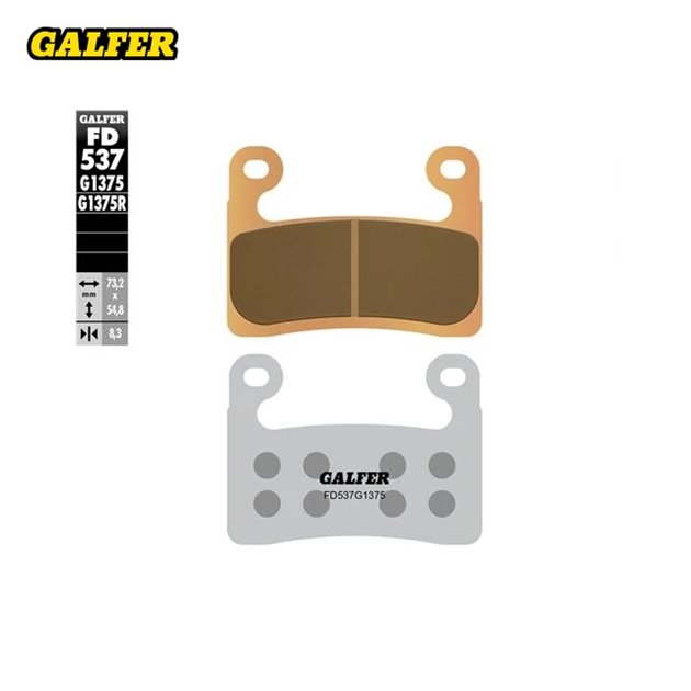 GALFER KLOCKI HAMULCOWE KH724 SPIEK METALICZNY (ZŁOTE) SPORT BMW S 1000RR 2019-2023; S 1000XR 2020-2023; R 1250GS 2019-2023; R1250RT 2019-2023