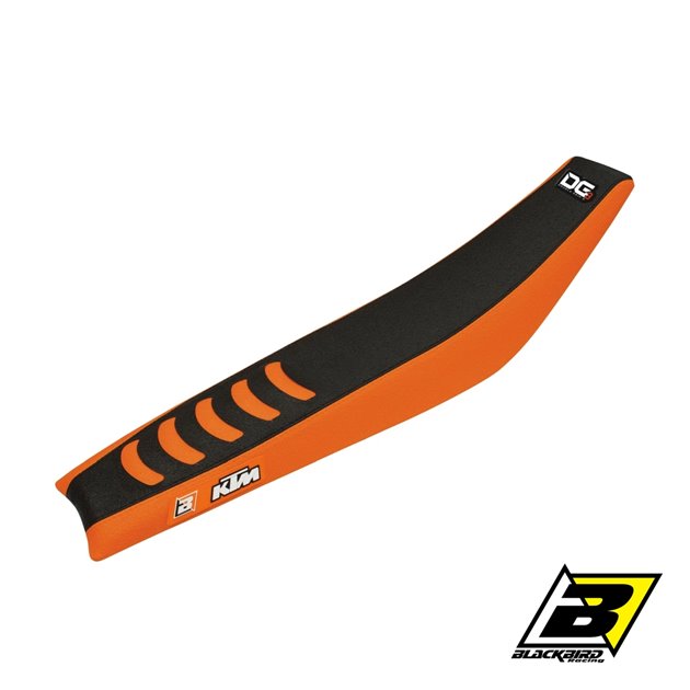 BLACKBIRD POKROWIEC / POSZYCIE NA SIEDZENIE KTM SX 85 2013-2017 DOUBLE GRIP 3 KOLOR CZARNY POMARAŃCZOWY