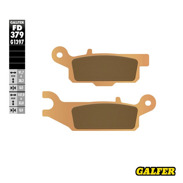 GALFER KLOCKI HAMULCOWE KH444 SPIEK METALICZNY (ZŁOTE) ATV YAMAHA YFM 550/700 PRAWY PRZÓD