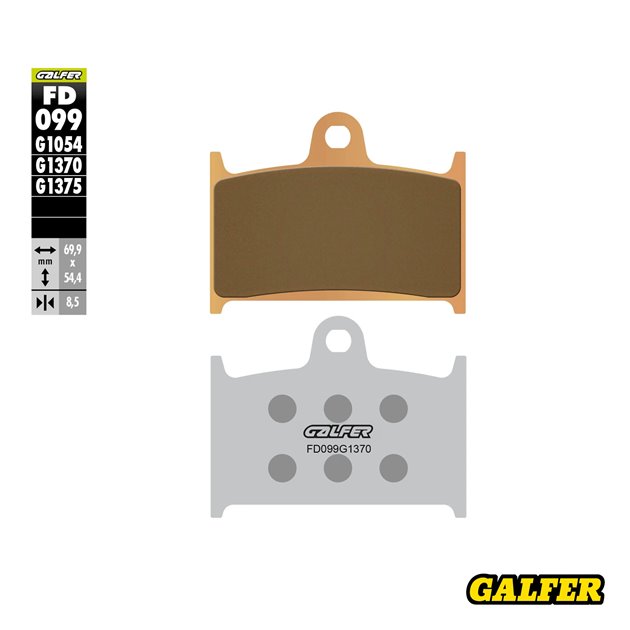 GALFER KLOCKI HAMULCOWE KH145 / KH236 SPIEK METALICZNY (ZŁOTE) SPORT