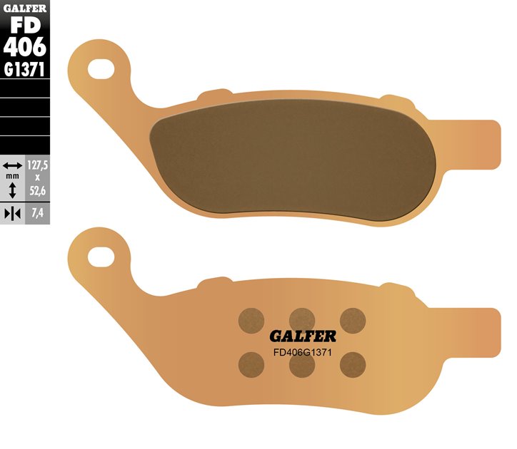 GALFER KLOCKI HAMULCOWE KH458 SPIEK METALICZNY (ZŁOTE) STREET HARLEY DAVIDSON