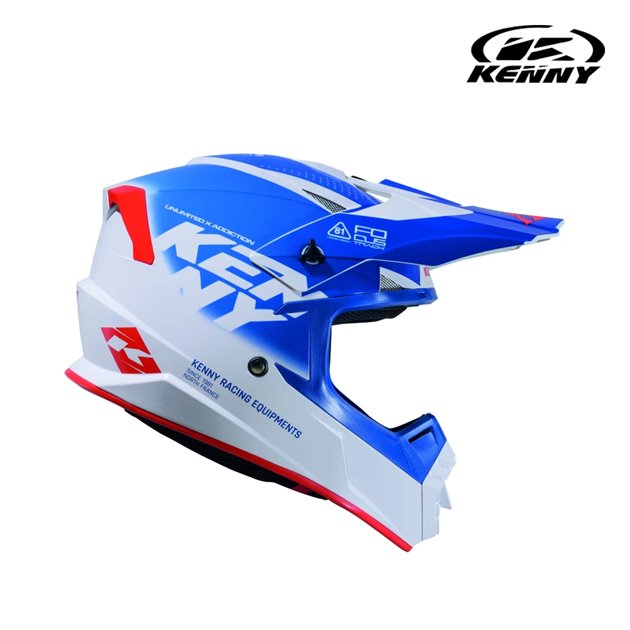 Kask Cross/Enduro Track Graphic Focus Patriot biały/niebieski / czerwony XL Kenny Racing | 261-0303021-5728
