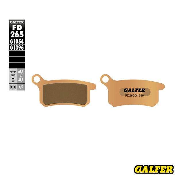 GALFER KLOCKI HAMULCOWE KH357 SPIEK METALICZNY (ZŁOTE) OFF ROAD, KTM SX65 2002- , SX85 2003-2011