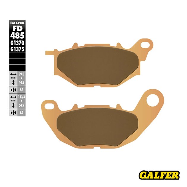 GALFER KLOCKI HAMULCOWE KH663 SPIEK METALICZNY (ZŁOTE) STREET YAMAHA YZF-R3 15-23, MT-03 16-23, XMAX 125 17-20, XMAX 300 17-23