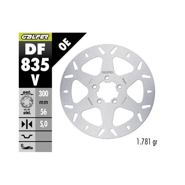 GALFER TARCZA HAMULCOWA PRZÓD HARLEY-DAVIDSON (300X56X5) (ROUND FIXED) | DF835V