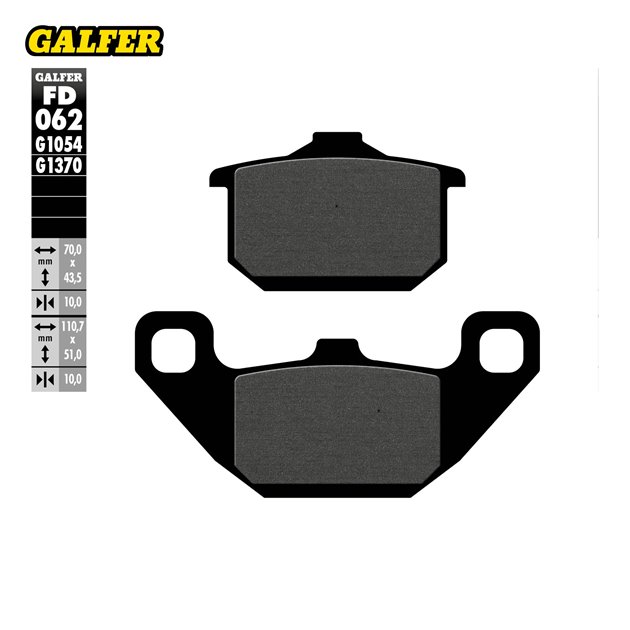 GALFER KLOCKI HAMULCOWE KH085 PÓŁMETALICZNE