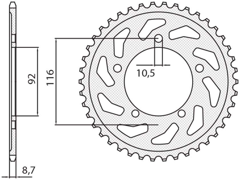 Zębatka TYLNA 4542 43 KAWASAKI ZZR 1400 '06-'18 (JTR1493.43) (ŁAŃC. 530) (454243JT) SUNSTAR