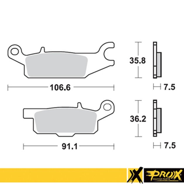 Klocki hamulcowe kh443 YAMAHA YFM 550 GRIZZLY '11-14, YFM 700 GRIZZLY '07-18 PRZÓD LEWY ProX