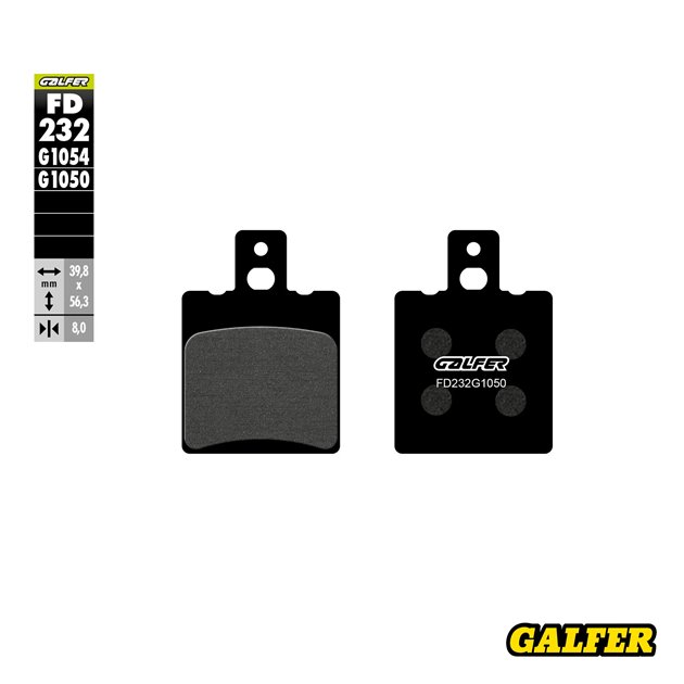 GALFER KLOCKI HAMULCOWE KH047 PÓŁMETALICZNE SCOOTER (GRUBOŚĆ 8,0MM)