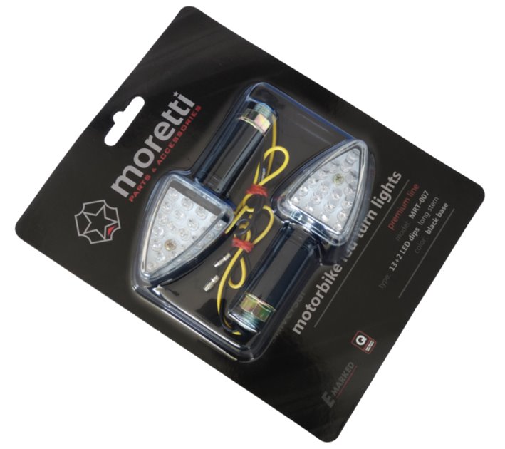 Kierunkowskazy uniwersalne, ledowe (13+2 diod) czarne, (E-mark)