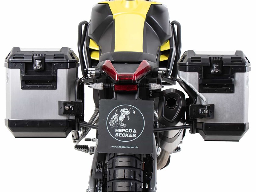 Stelaż kufrów bocznych Cutout + kufry Xplorer Aprilia Tuareg 660 2025-2026 Hepco Becker | 6517686 00 01-00-40
