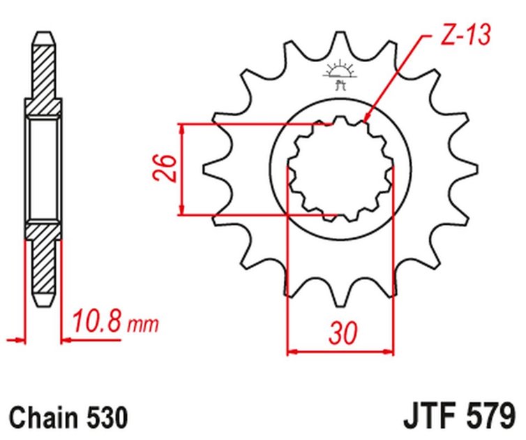 ZĘBATKA PRZEDNIA 579 14 YAMAHA R1/ FJ 1200/ XJR (57914JT) (ŁAŃC. 530)