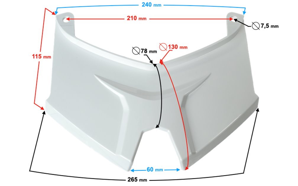 Obudowa - łącznik biały na kufer do skutera B-max