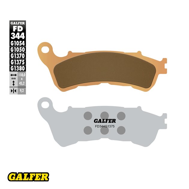 GALFER KLOCKI HAMULCOWE KH388 SPIEK METALICZNY (ZŁOTE) SPORT, PRZÓD HONDA CBF/CB/DN-01/GL 1800/NC 700/XL 1000V/XL 700V/VFR 800, 1200/VT 1300/ST 1300 2008-