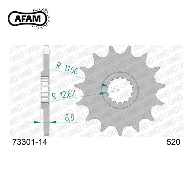 Zębatka przednia 14 KTM SX/EXC ŁAŃC. 520 AFAM | 73301-14