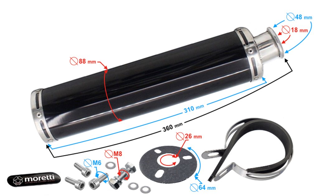 TŁUMIK TUNNINGOWY UNIWERSALNY ALUMINIUM03 (kolor: czarny)