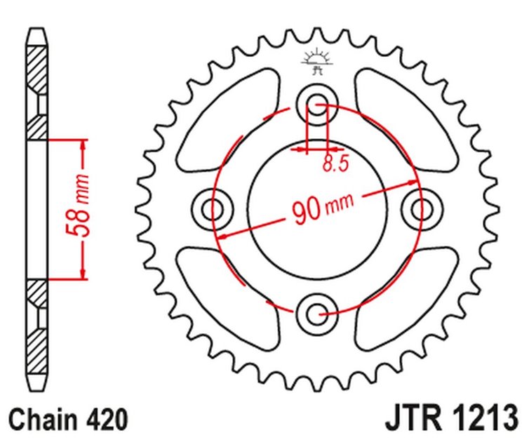 ZĘBATKA TYLNA 4463 37 HONDA CRF 50 '04-20'; XR 50 '00-04' (446337JT) (ŁAŃC.420)