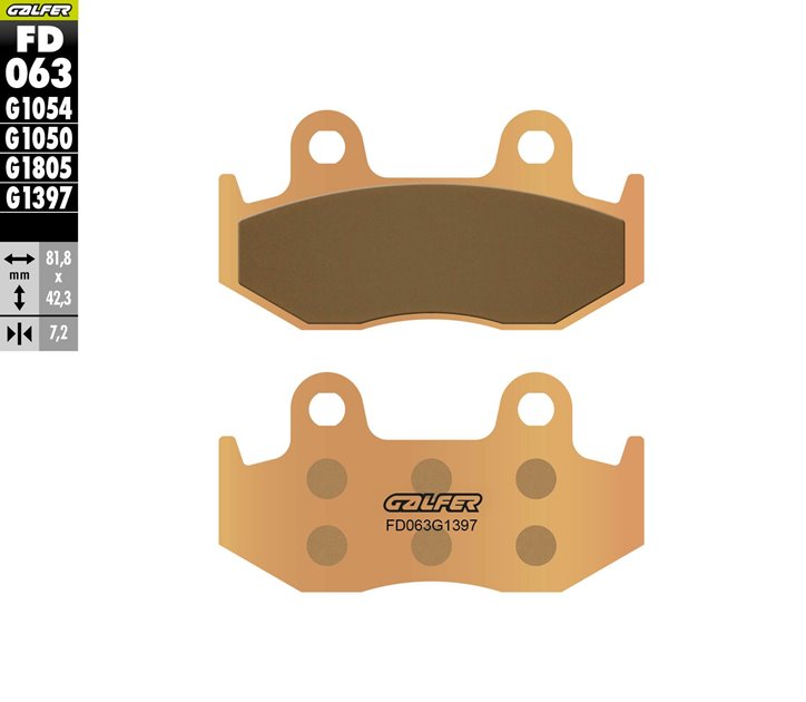 GALFER KLOCKI HAMULCOWE KH092 / KH323 SPIEK METALICZNY (ZŁOTE) ATV (GRUBOŚĆ 7,2MM)