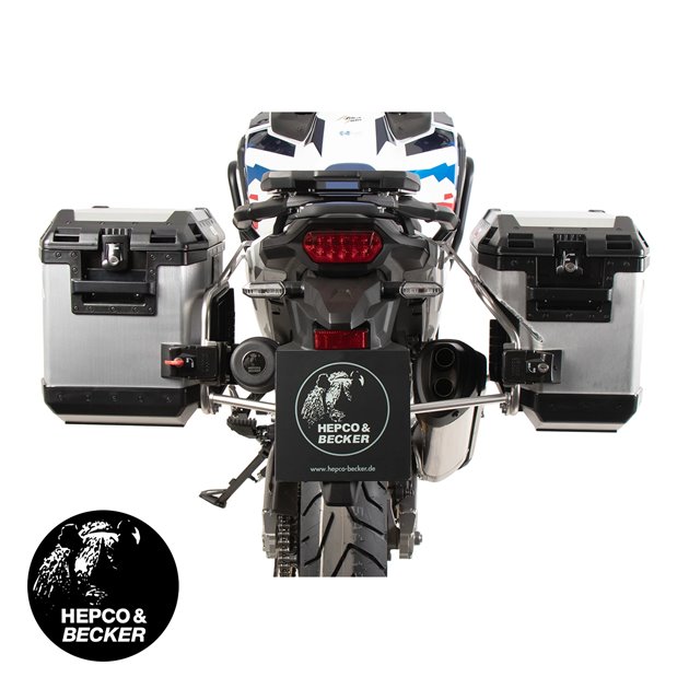 Stelaż kufrów bocznych Cutout + kufry Xplorer Honda CRF 1100 L AT / Adv 2024-2026 Hepco Becker | 6519544 00 22-00-40