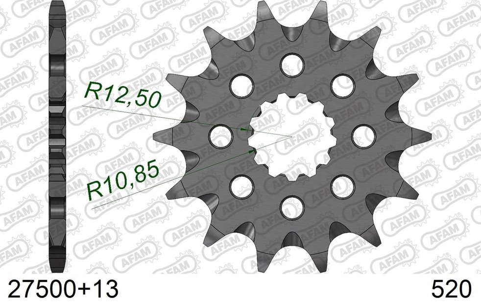 Zębatka przednia 13 SAMOOCZYSZCZAJĄCA Kawasaki KXF 450, Yamaha YZF/WRF 400/426/450, YFZ 450 ŁAŃC. 520 AFAM | 27500+13