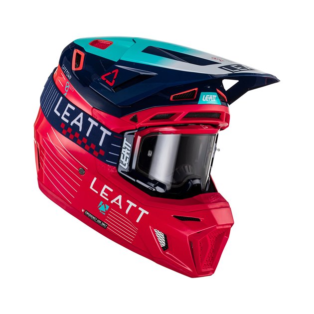 Kask MOTO 8.5 V23 (+ GOGLE VELOCITY 5.5 GRATIS) Helmet Kit Red kolor czerwony/granatowy / niebieski rozmiar M (57-58 cm) Leatt | 1023010502