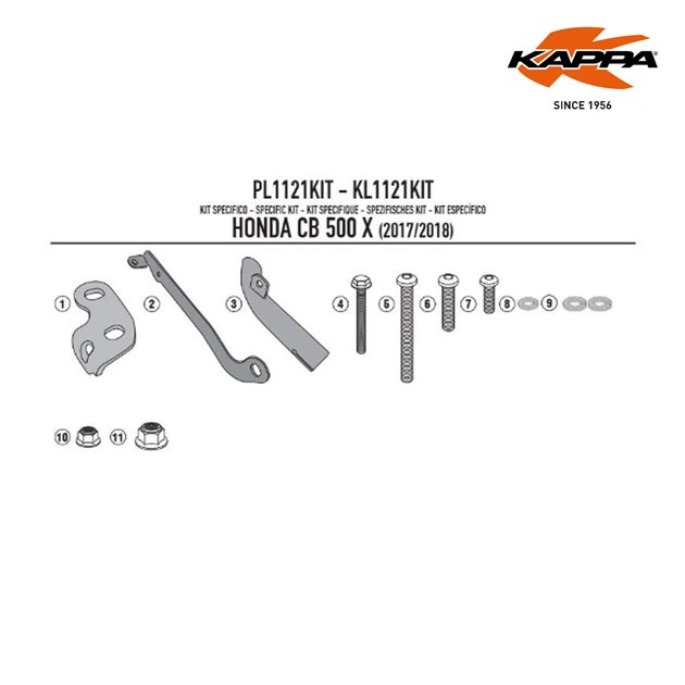 Adapter do zamontowania stelaża bocznego Kappa | KL1121KIT