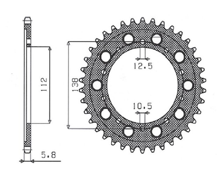 Zębatka TYLNA aluminiowa (ERGAL) 4384 41 HONDA CTX 700 DCT '14-'16, NC 700/750 '12-'19 (JTR1316.41) (ŁAŃC. 520) (438441JT) SUNSTAR