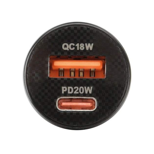 Uniwersalna ładownica USB 20W do gniazda zapalniczki 2x USB C i A Lampa | 38692
