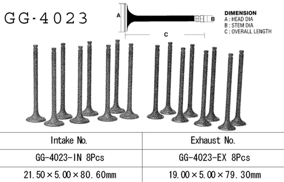 ZAWÓR SSĄCY KAWASAKI GPX 600 R 89-99, GPZ 600R 85-90, ZL 600 86-97 (OEM: 12004-1064,12004-1075) (1SZT.) (Made in Japan) VESRAH