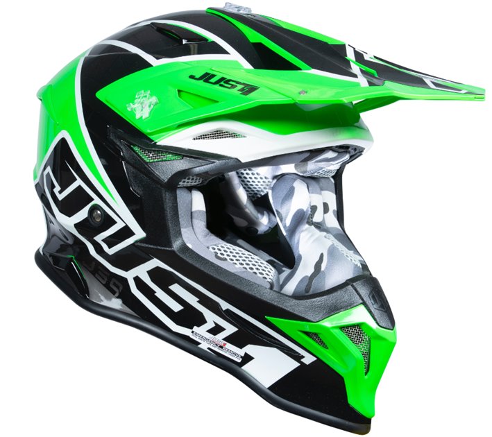 Kask JUST1 J39 THRUSTER black green fluo white gloss L