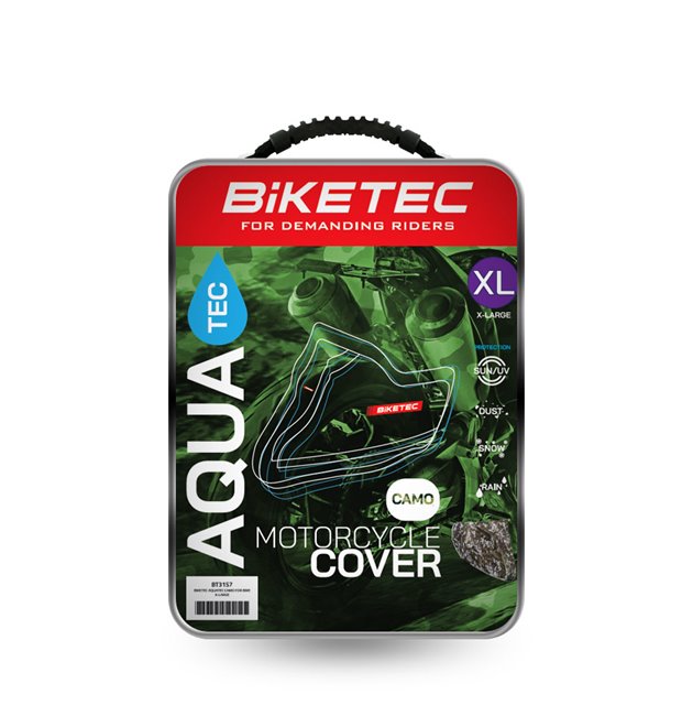 BIKETEC  POKROWIEC WODOODPORNY AQUATEC NA MOTOCYKL KOLOR CAMO ROZMIAR M (NAKED)