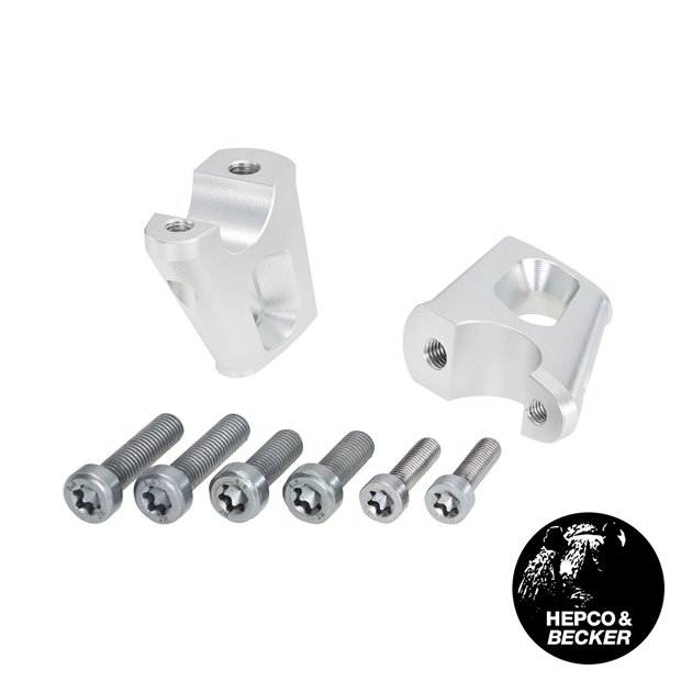 Podwyższenie kierownicy z przesunięciem BMW R nineT Racer 25 mm w górę, 23 mm w tył, srebrne | 42456505 00 09