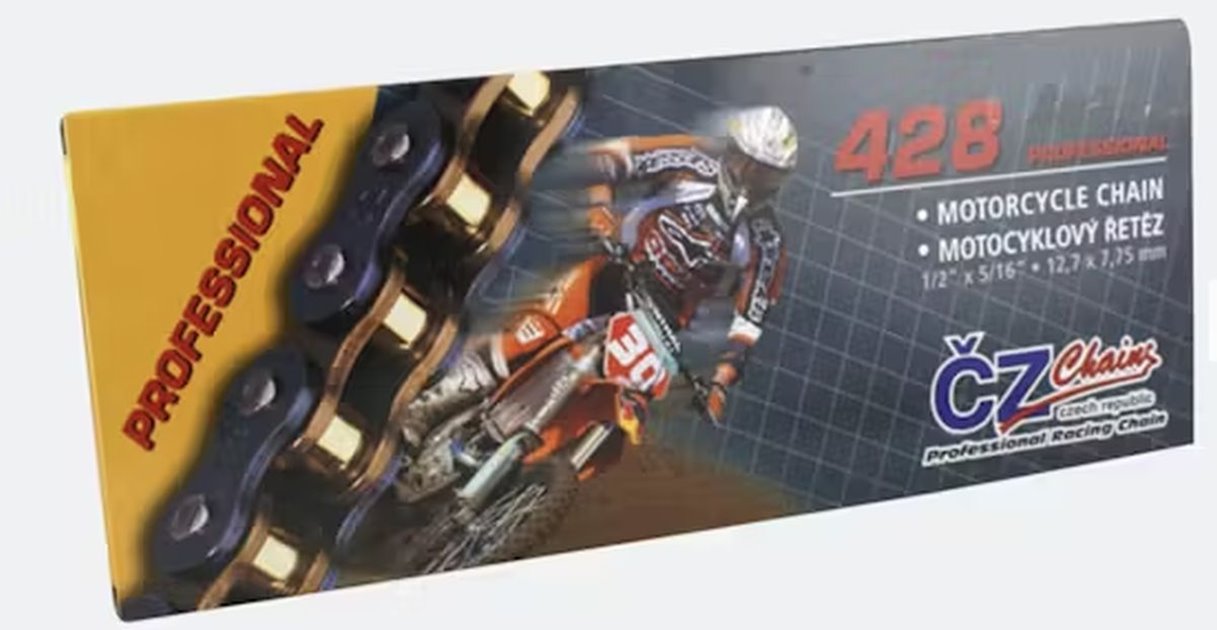 CZ ŁAŃCUCH NAPĘDOWY 428 OR (140 OGNIW) O-RING (STREET MAX 250 CCM) (23,4 KN) + ZAPINKA