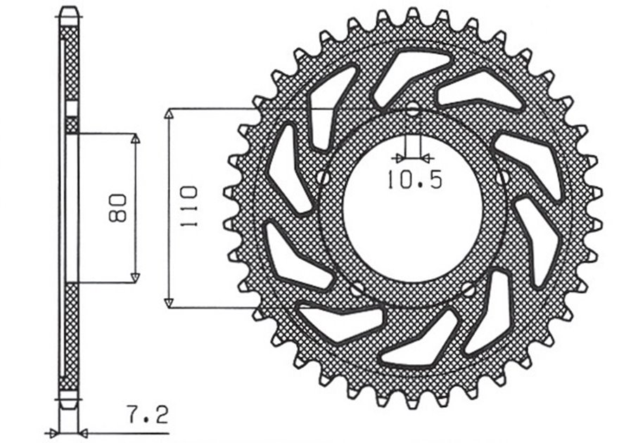 Zębatka TYLNA 4350 37 HONDA GB 500 '89-'90, CMX 450 REBEL (JTR1332.37)* (ŁAŃC. 525) (133237JT) SUNSTAR