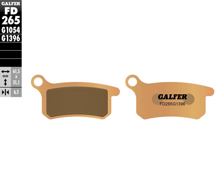 GALFER KLOCKI HAMULCOWE KH357 SPIEK METALICZNY (ZŁOTE) OFF ROAD, KTM SX65 2002- , SX85 2003-2011