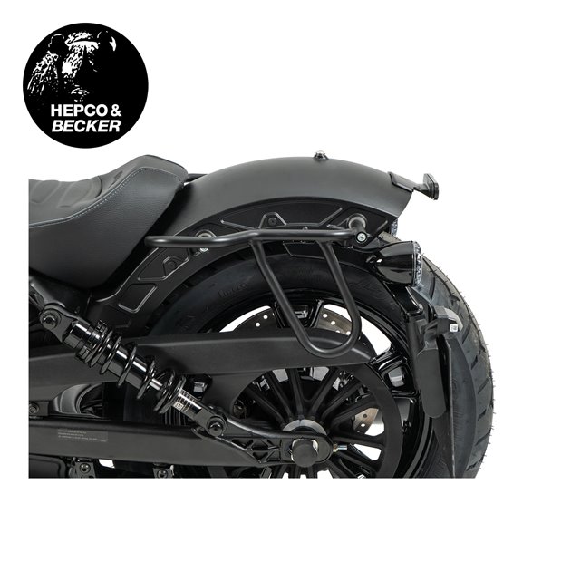 Zestaw: Stelaż pod torby Cutout czarny, torby Rugged czarne Indian Sport Scout Hepco & Becker | 6277699 00 01