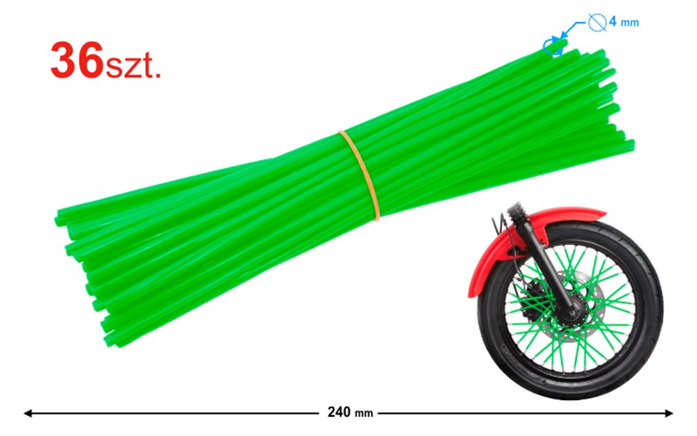 Opaska szprychy zielona (36 szt.) 156FMI Motocykl 125