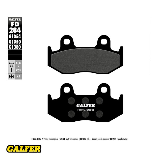 GALFER KLOCKI HAMULCOWE KH323 PÓŁMETALICZNE (GRUBOŚĆ 9,2 MM) SCOOTER