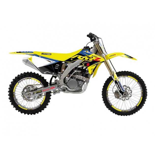 BLACKBIRD KOMPLET NAKLEJEK (OKLEIN) SUZUKI RMZ 250 2007-2009 DREAM 5 KOLOR ŻÓŁTY NIEBIESKI