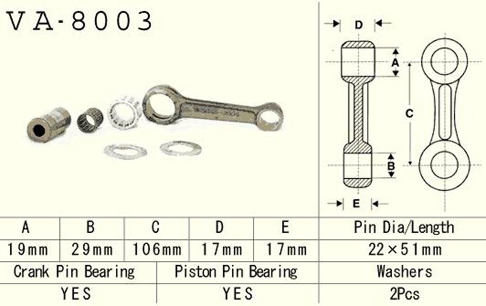 KORBOWÓD KAWASAKI KX 125 (KX125) 94-97 (VA8003) (Made in Japan) VESRAH