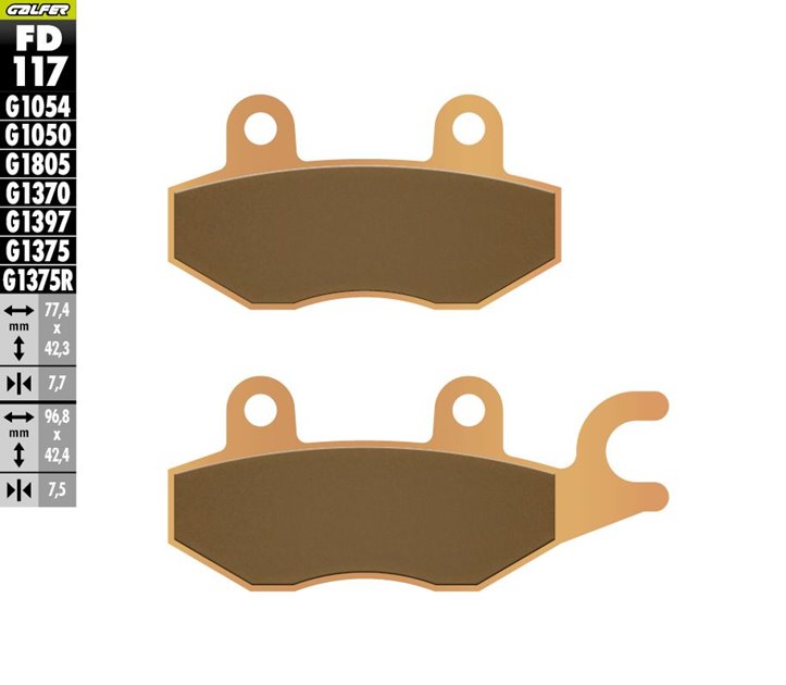 Galfer Klocki hamulcowe KH165 spiek metaliczny (złote) Sport | FD117G1375