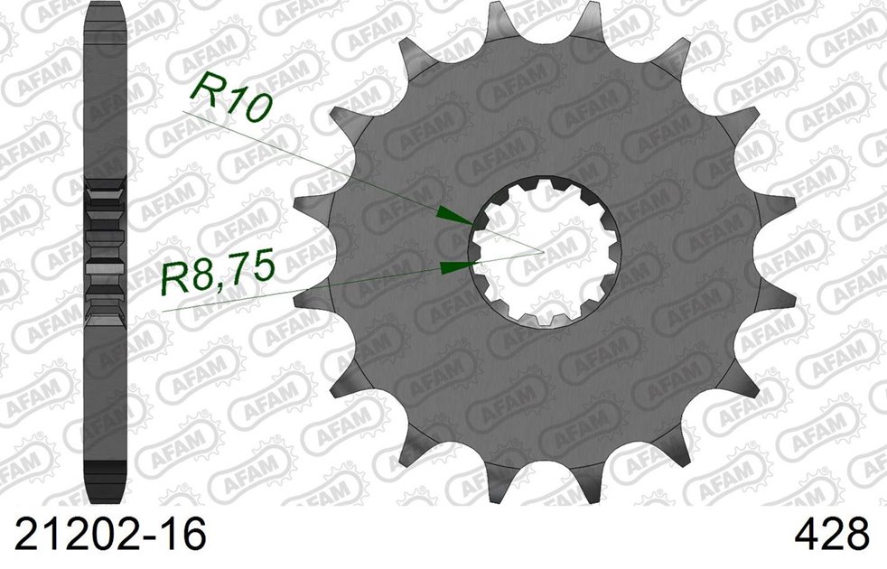 Zębatka przednia 16 Yamaha DT 125R ŁAŃC. 428 AFAM | 21202-16