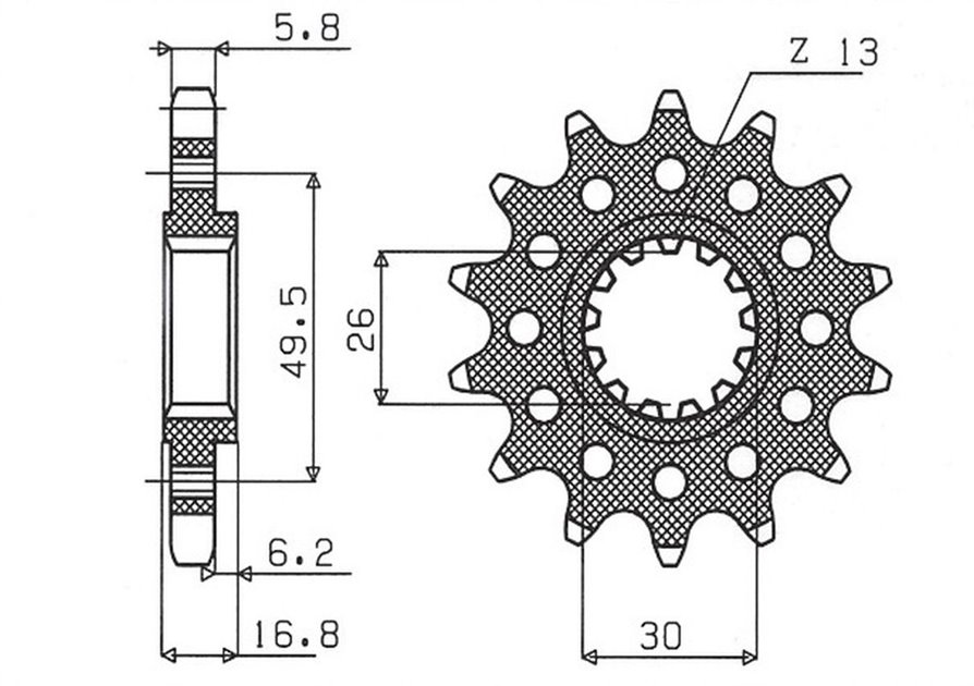 Zębatka PRZEDNIA 347M 15 HONDA CBR 600/900/929/954/1000, VTR 1000 SP1/2 (JTF1269.15) (ŁAŃC. 520) (347M15JT) SUNSTAR