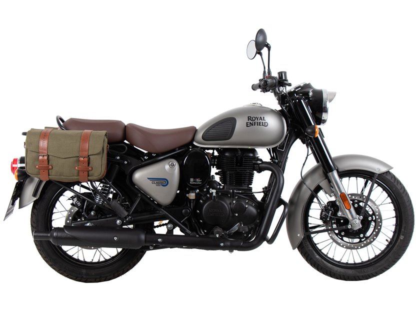 Chromowany bagażnik boczny C-Bow do motocykli Royal Enfield Classic 350 2022 - 2025 Hepco Becker