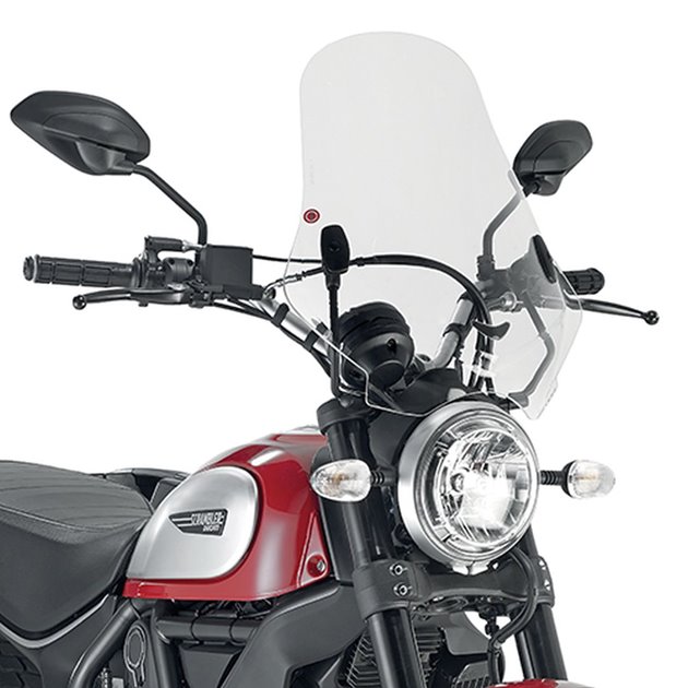 Szyba Ducati scrambler 400 (16-19), scrambler icon 800 (15-19) 48 x 43,5 cm przezroczysta (bez mocowań)