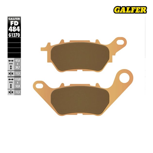 GALFER KLOCKI HAMULCOWE KH662 SPIEK METALICZNY (ZŁOTE) STREET YAMAHA YZF-R25 2015-2020, YZF-R3 2015-2025, MT-03 2016-2025, MT-25 2016-2020 TYŁ
