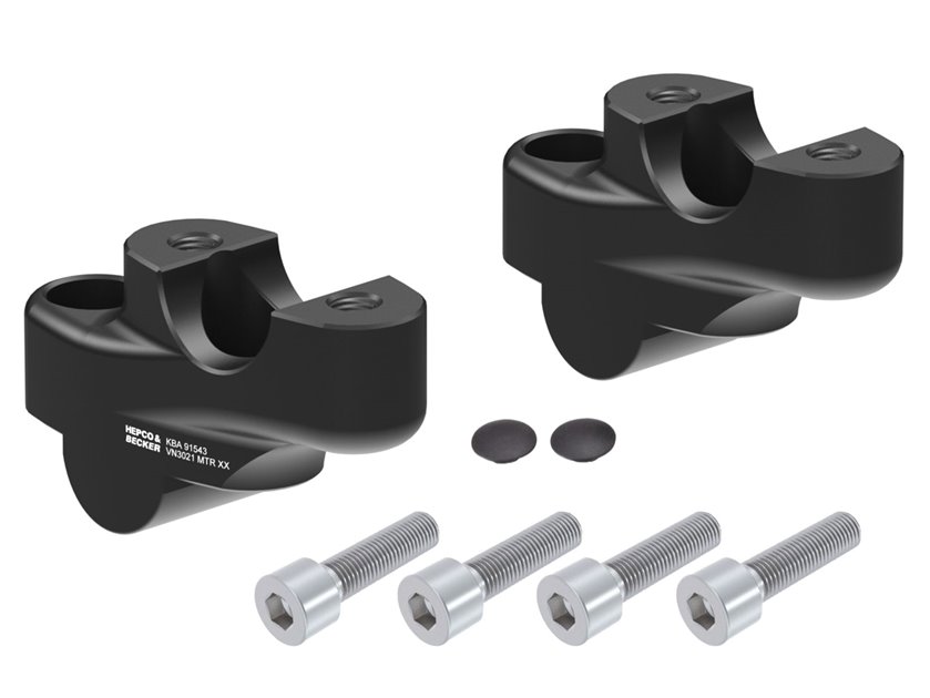 Podwyższenie kierownicy z przesunięciem 30 mm w górę, 21 mm w tył czarne Honda NC 750 X / DCT 2021-2026 Hepco & Becker | 42459530 00 01
