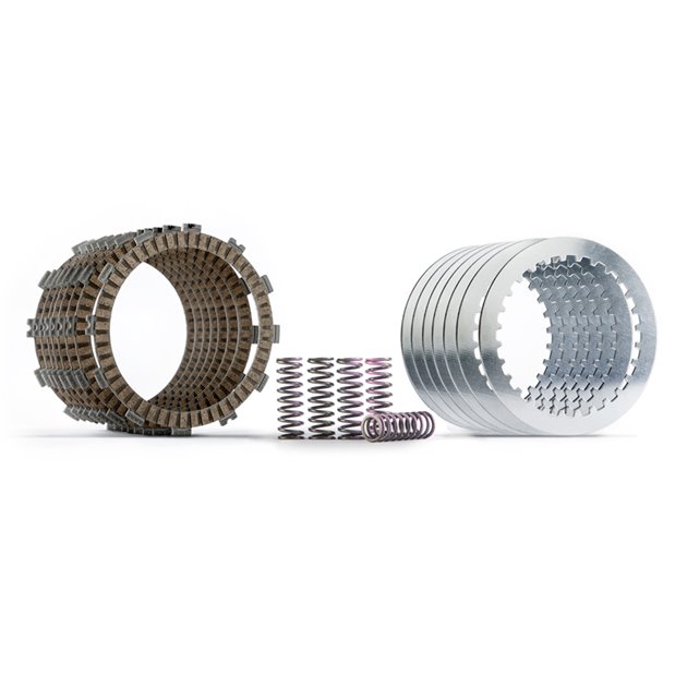 HINSON ZESTAW TARCZE SPRZĘGŁOWE Z PRZEKŁADKAMI I SPRĘŻYNAMI HONDA CR 125R 1987-1999; HUSQVARNA TC 125 2014-2018; TC 250 2010-2013; TE 125 2014-2016; TE 150 2017-2018; TE 250 2010-2013; KTM EXC 125/200 1998-2016; SX 125 1998-2018; SX 150 2009-2018; SX 200 