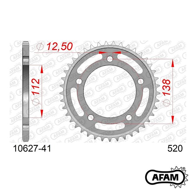 Zębatka tylna 41 Honda CB 500F/X, CBR 500R ŁAŃC. 520 AFAM | 10627-41