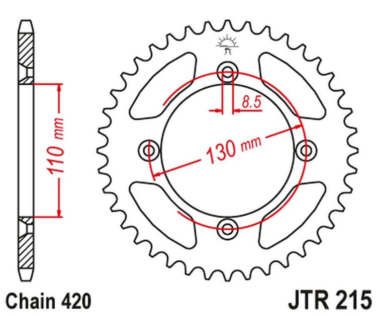 ZĘBATKA TYLNA 4306 50 ALUMINIOWA RACELITE HONDA CR 80/85 (430650JTA) (ŁAŃC. 420) KOLOR CZARNY